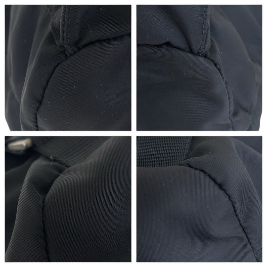 PRADA Backpack Nylon Black SilverMetal Test Triangle With logo