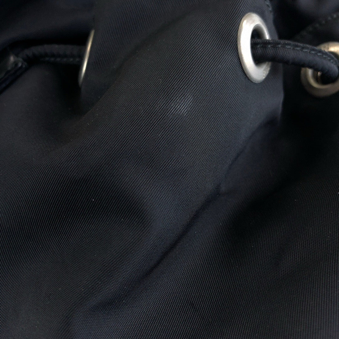 PRADA Backpack Nylon Black SilverMetal Test Triangle With logo