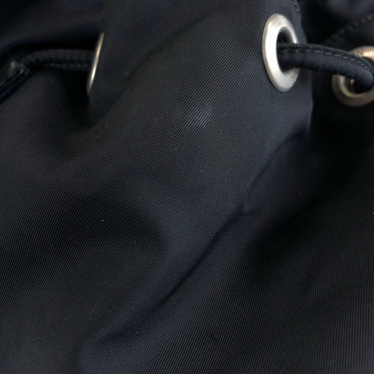 PRADA Backpack Nylon Black SilverMetal Test Triangle With logo