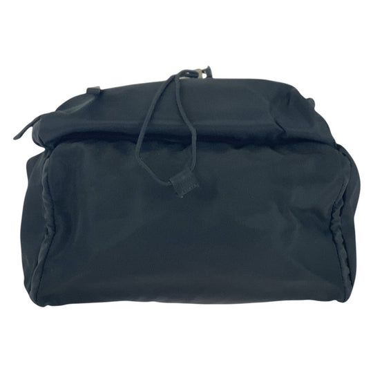 PRADA Backpack Nylon Black SilverMetal Backpack Unisex Test Triangle With logo Women Used Authentic