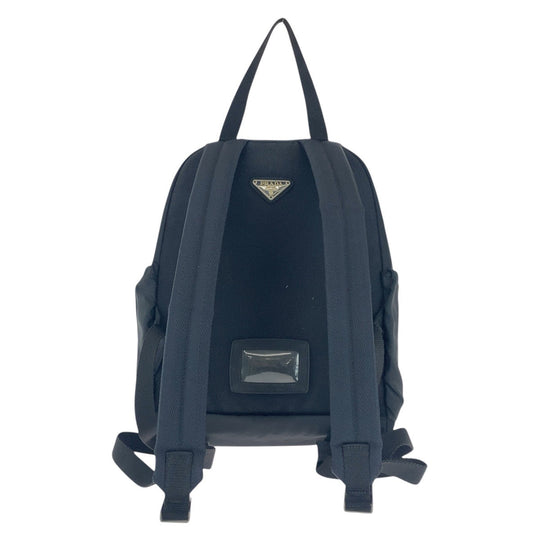 PRADA Backpack Nylon Black SilverMetal Backpack Unisex Test Triangle With logo Women Used Authentic