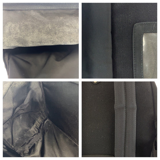 PRADA Backpack Nylon Black SilverMetal Backpack Unisex Test Triangle With logo Women Used Authentic