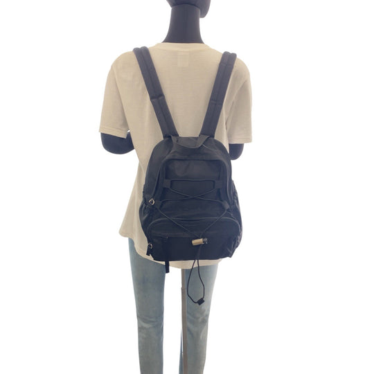 PRADA Backpack Nylon Black SilverMetal Backpack Unisex Test Triangle With logo Women Used Authentic