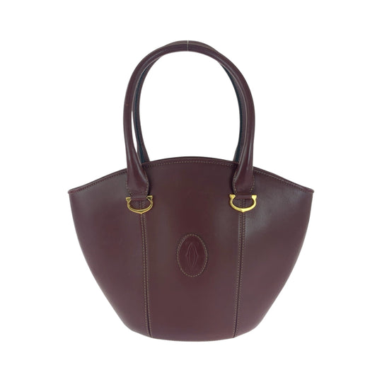 CARTIER Handbag leather wine-red Must Line