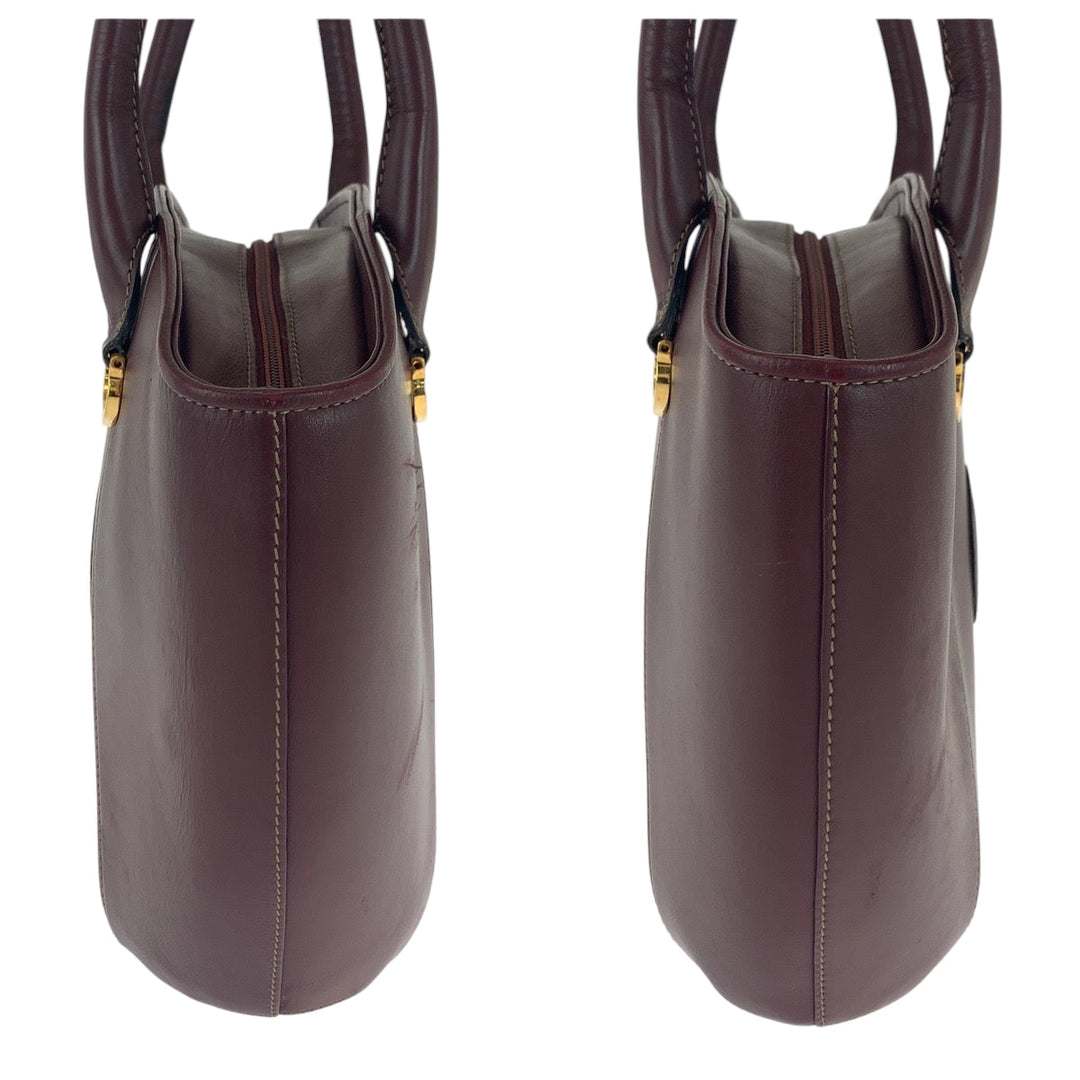 CARTIER Handbag leather wine-red Must Line