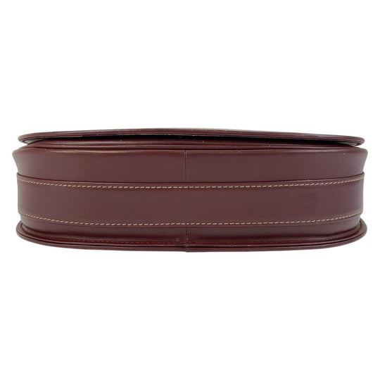 CARTIER Shoulder Bag leather wine-red Must Line