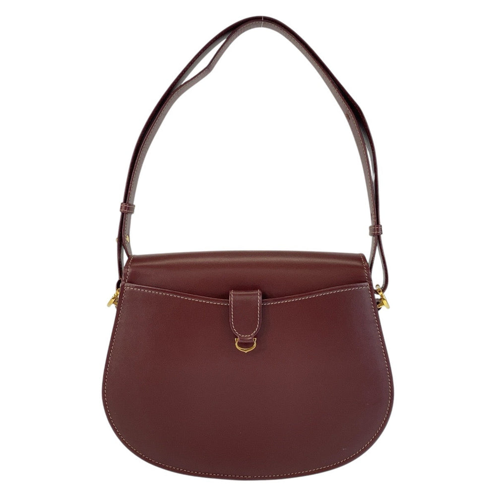 CARTIER Shoulder Bag leather wine-red Must Line