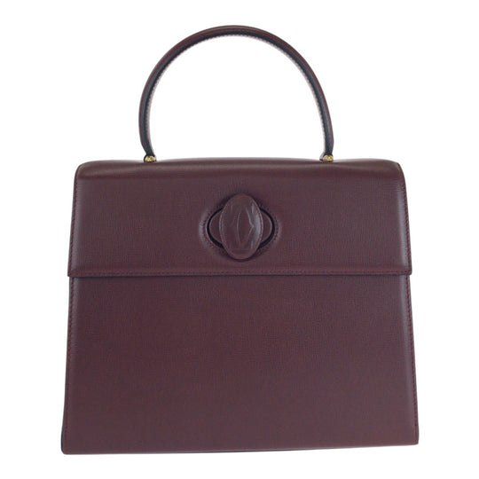 CARTIER Handbag leather wine-red Must Line