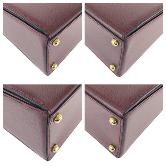 CARTIER Handbag leather wine-red Must Line