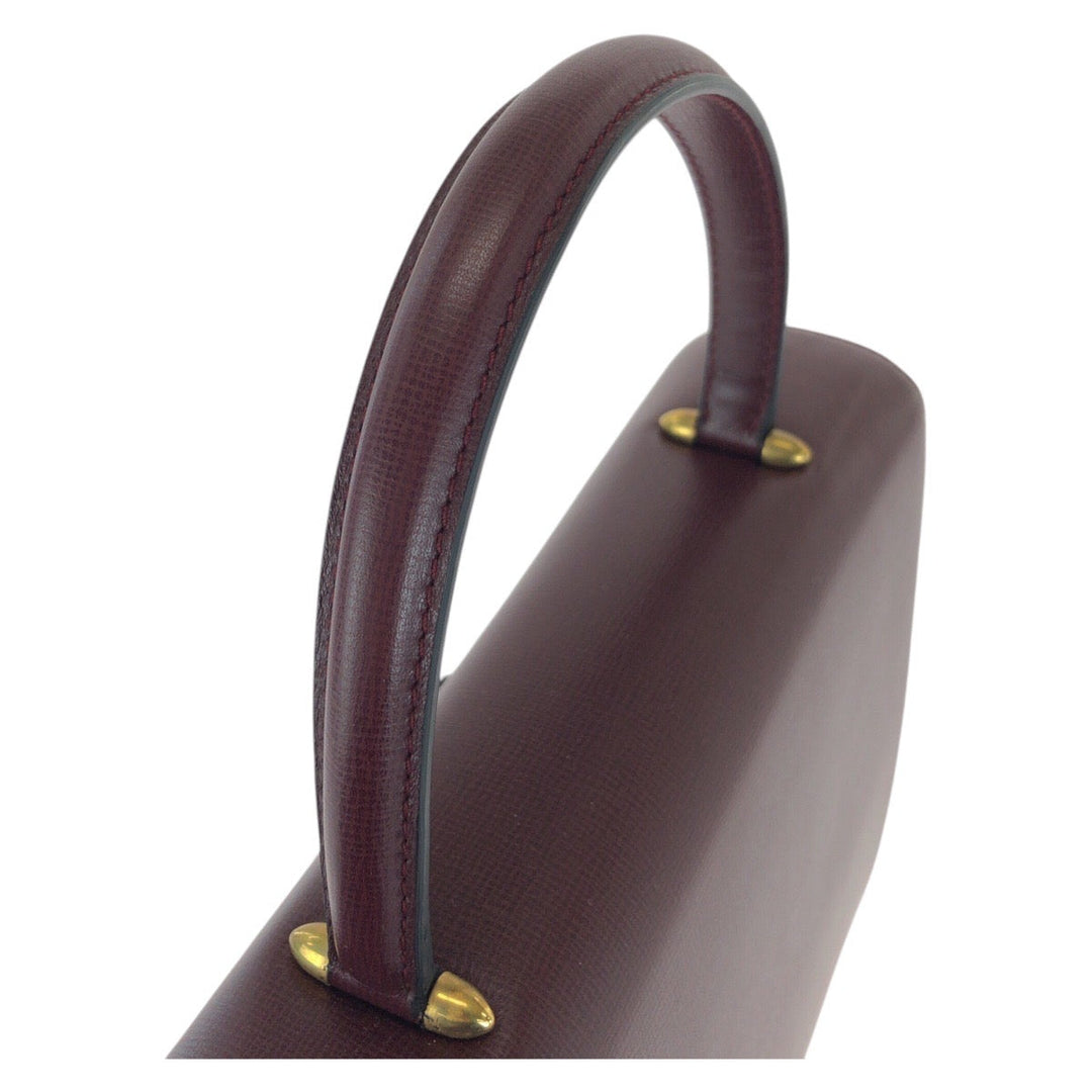 CARTIER Handbag leather wine-red Must Line