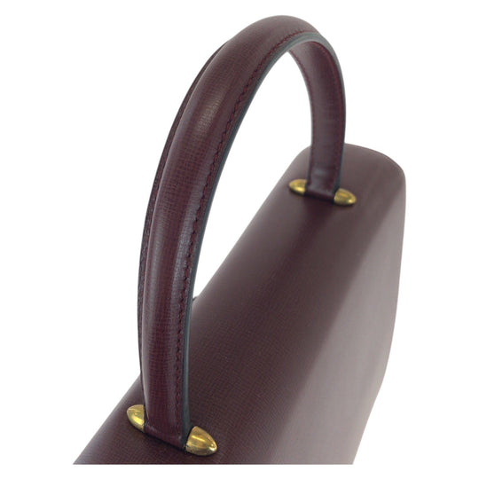 CARTIER Handbag leather wine-red Must Line