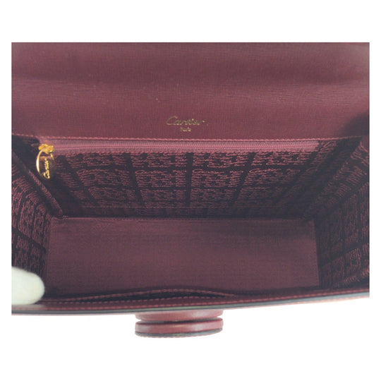 CARTIER Handbag leather wine-red Must Line