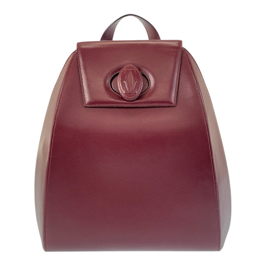 CARTIER Backpack leather wine-red Must Line