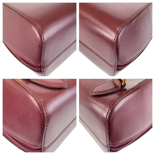 CARTIER Backpack leather wine-red Must Line