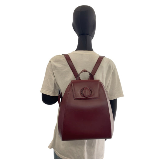 CARTIER Backpack leather wine-red Must Line