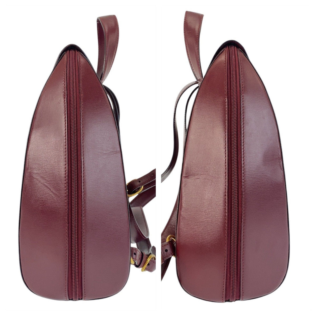 CARTIER Backpack leather wine-red Must Line