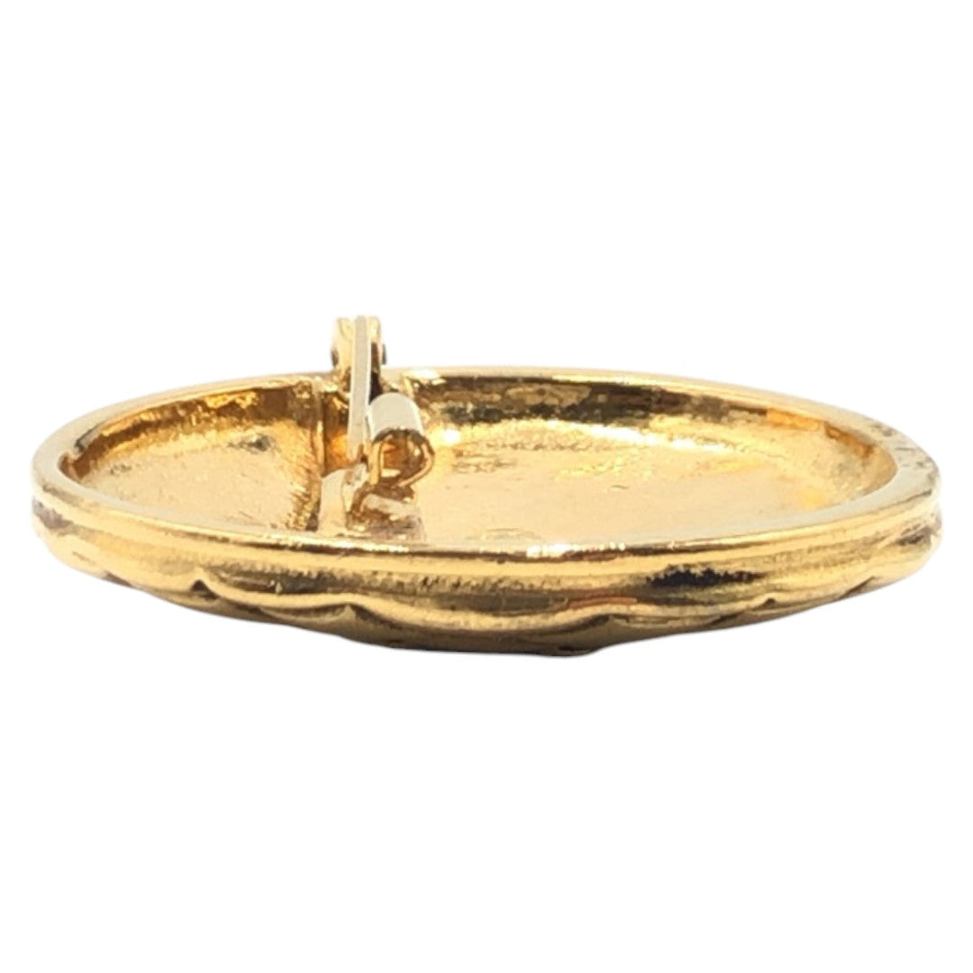 CHANEL Brooch metal gold Matrasse COCO Mark