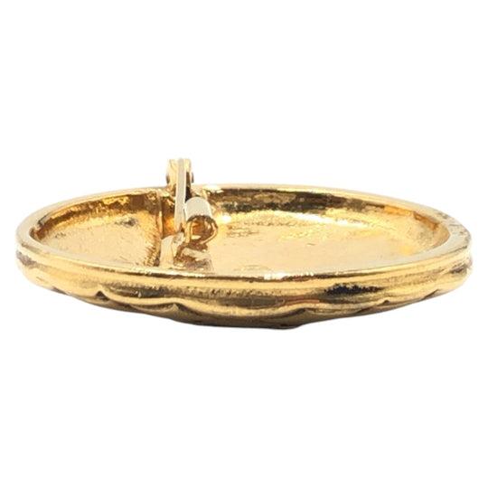CHANEL Brooch metal gold Matrasse COCO Mark