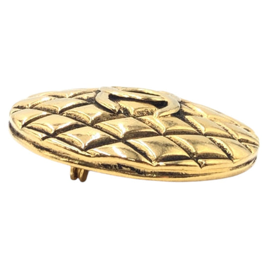 CHANEL Brooch metal gold Matrasse COCO Mark