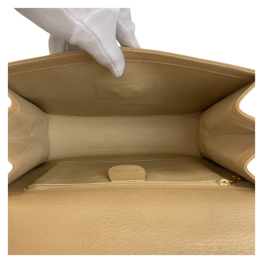 GUCCI Handbag 000 110 Leather, Bamboo Beige Gold Metal Handbag Bamboo Women Used Authentic