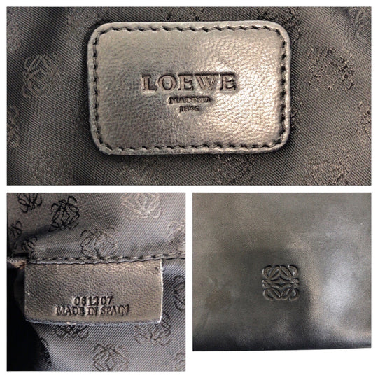 LOEWE Shoulder Bag leather black anagram