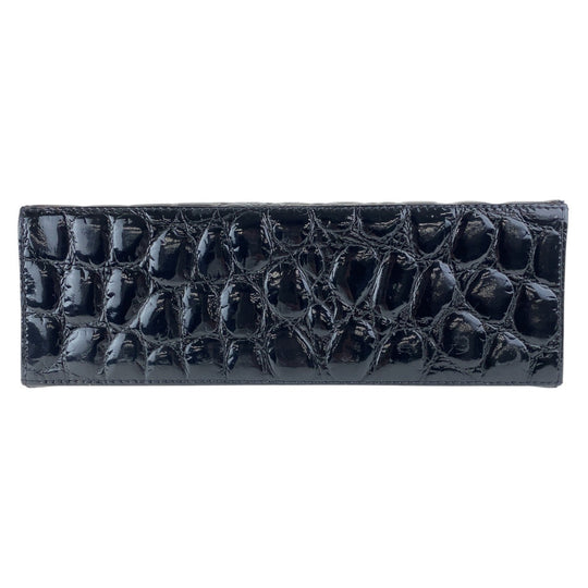 Gianni Versace Handbag enamel black Embossing