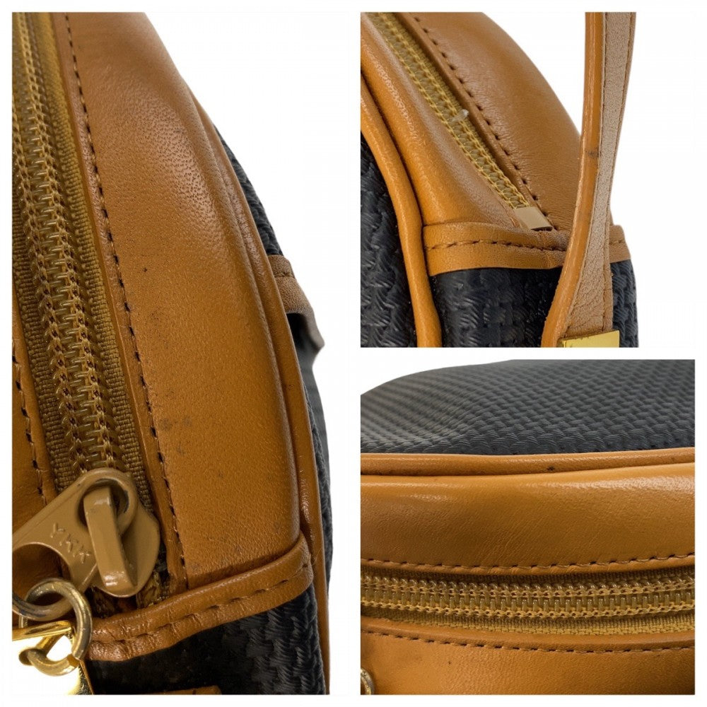 Yves Saint Laurent Shoulder Bag PVC, Leather Black Camel Gold Metal Shoulder Bag pochette YSL Women Used Authentic
