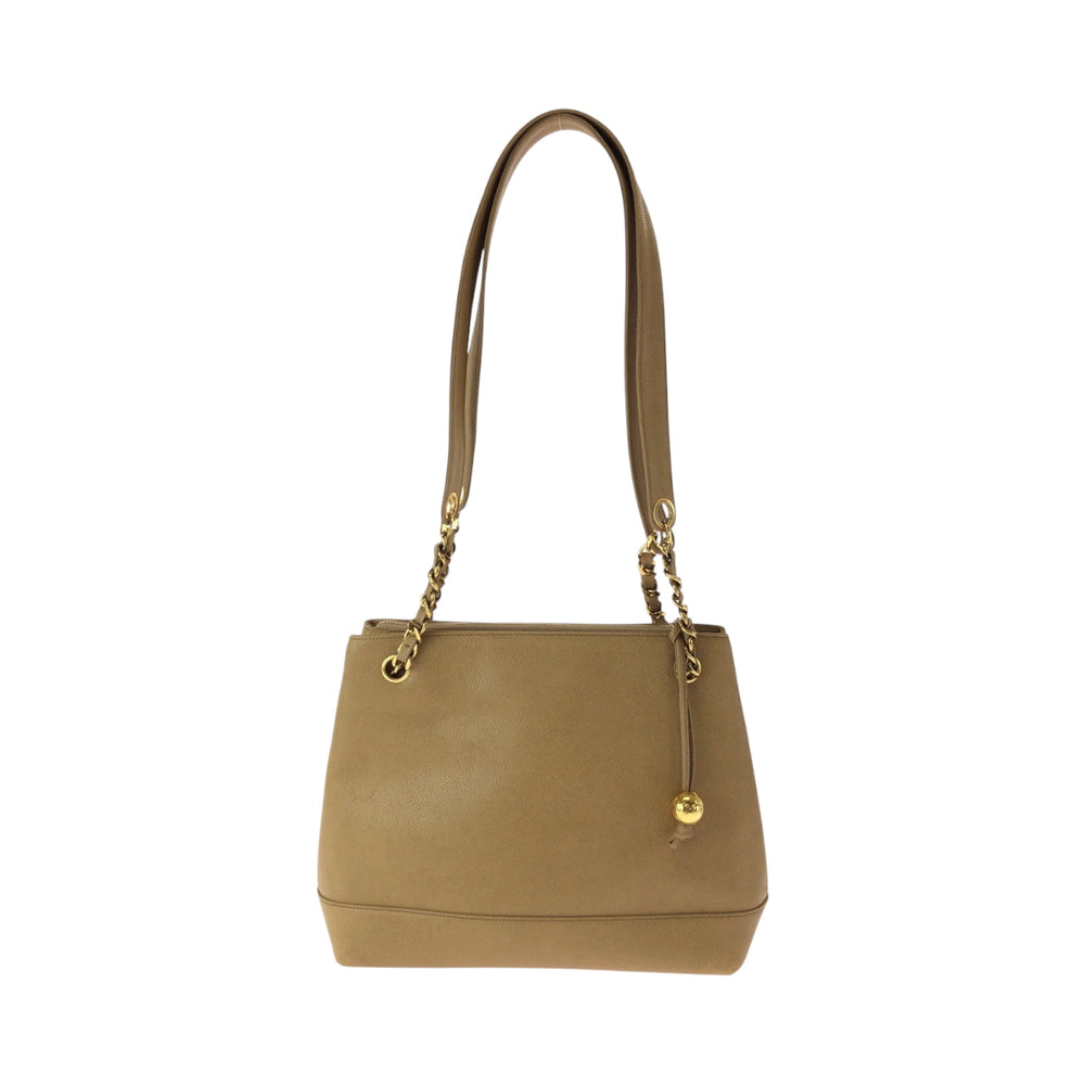 CHANEL Shoulder Bag Caviar skin Brown COCO Mark