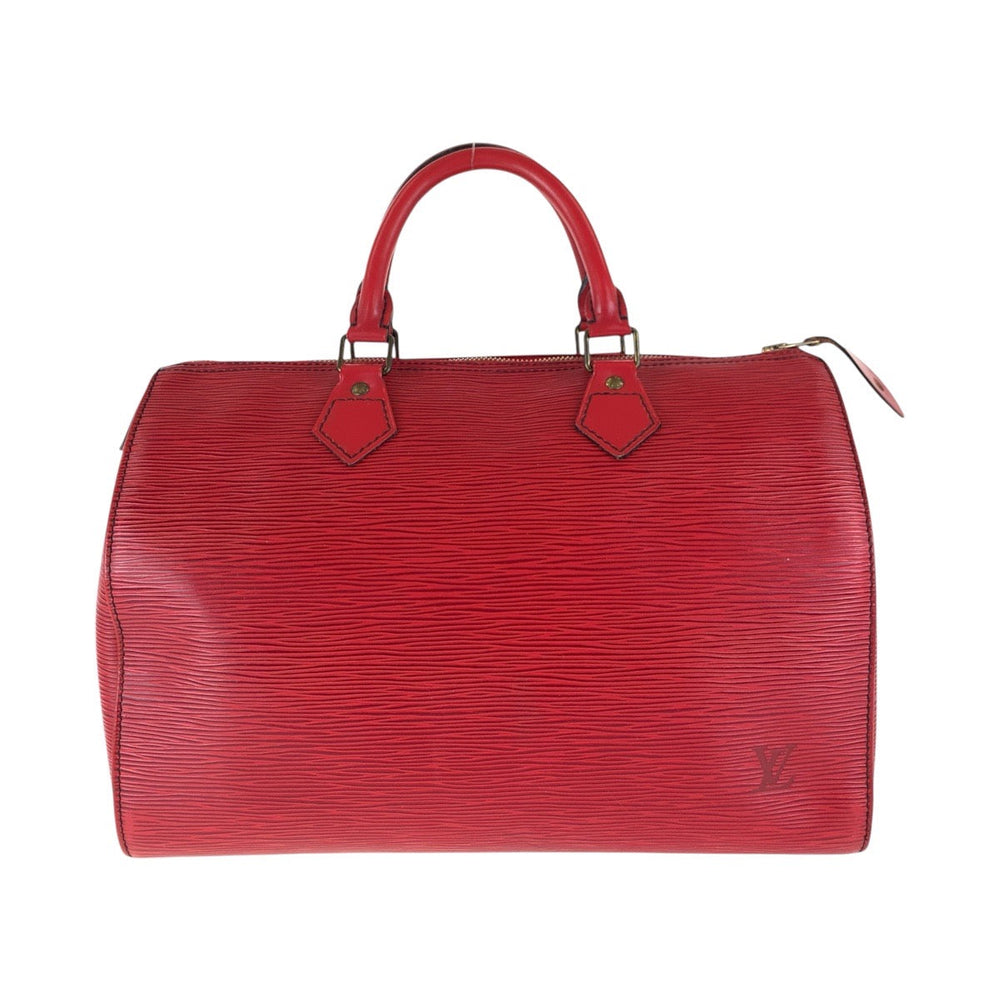 LOUIS VUITTON Handbag M43007 leather Castilian Red Gold Metal Handbags Mini Boston Duffel bag Epi Speedy 30 Women Used Authentic