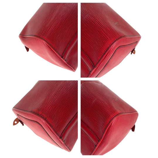 LOUIS VUITTON Handbag M43007 leather Castilian Red Gold Metal Handbags Mini Boston Duffel bag Epi Speedy 30 Women Used Authentic