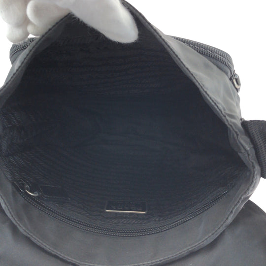 PRADA Shoulder Bag B5469F Nylon black Shoulder Bag pochette Test Triangle With logo Women Used Authentic