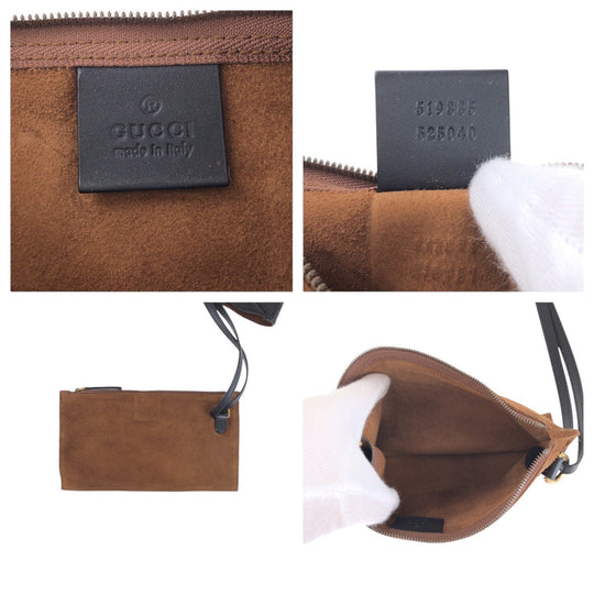 GUCCI Tote Bag 519335 Suede Brown Interlocking