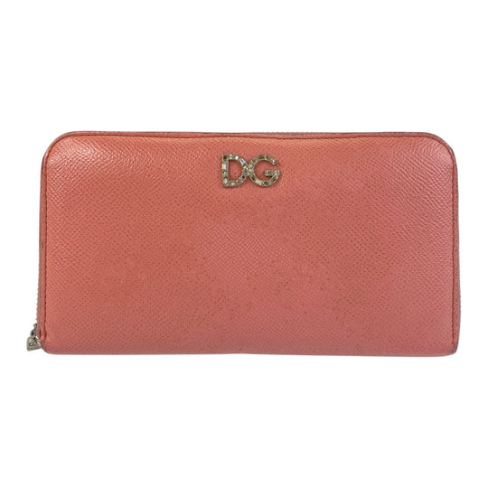 DOLCE&GABBANA Long Wallet Purse leather pink