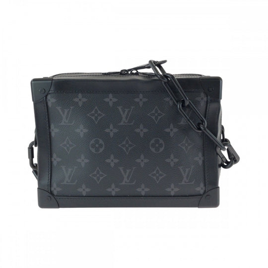 LOUIS VUITTON Shoulder Bag M44730 PVC Black Black Metal Chain Shoulder Bag Pochette Monogram Eclipse Soft Trunk mens Used Authentic