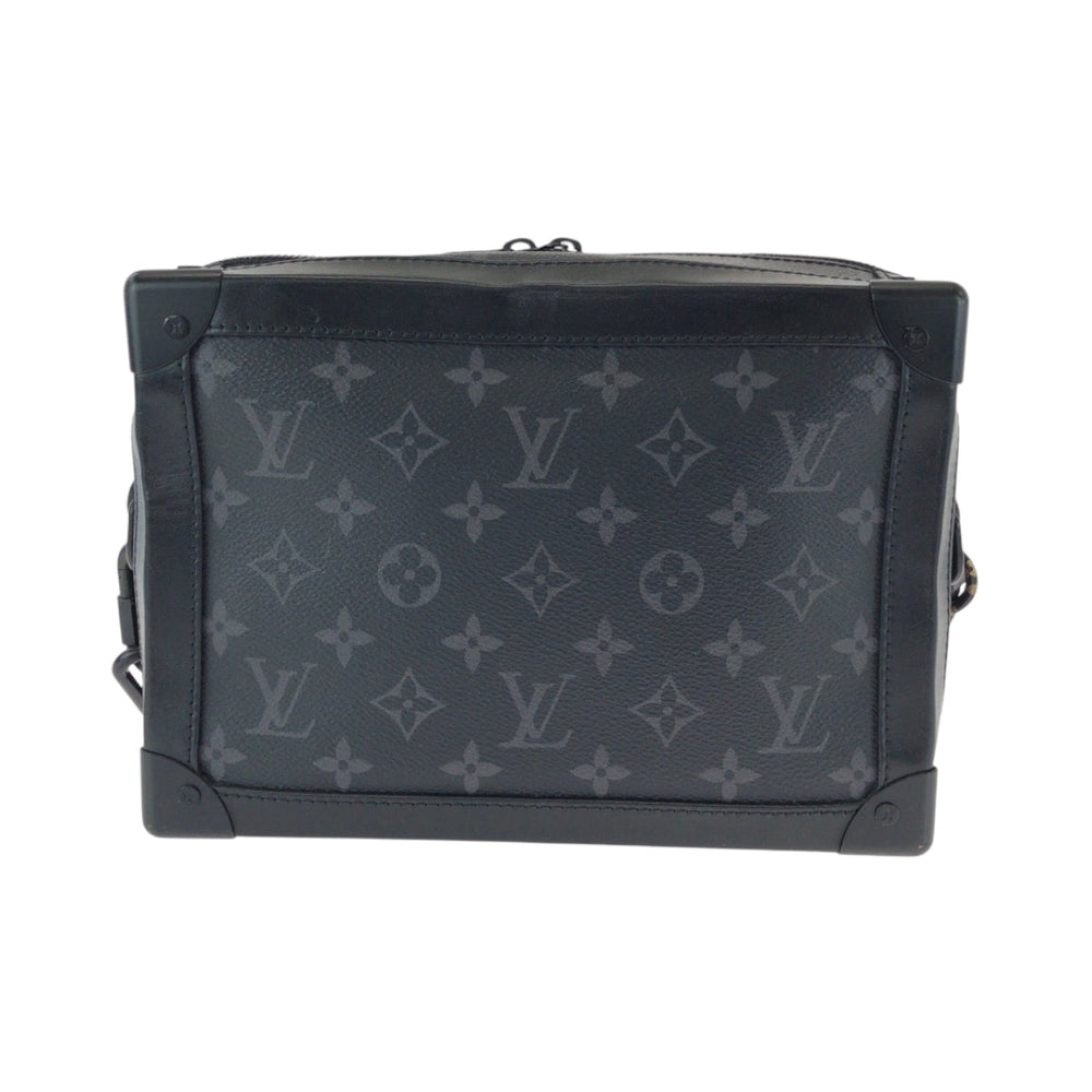LOUIS VUITTON Shoulder Bag M44730 PVC Black Black Metal Chain Shoulder Bag Pochette Monogram Eclipse Soft Trunk mens Used Authentic