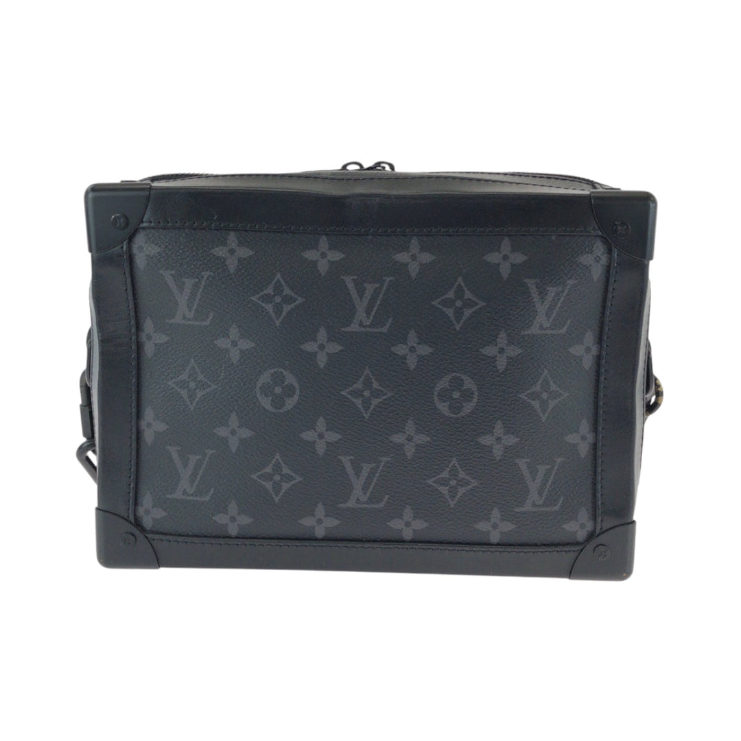 LOUIS VUITTON Shoulder Bag M44730 PVC Black Black Metal Chain Shoulder Bag Pochette Monogram Eclipse Soft Trunk mens Used Authentic