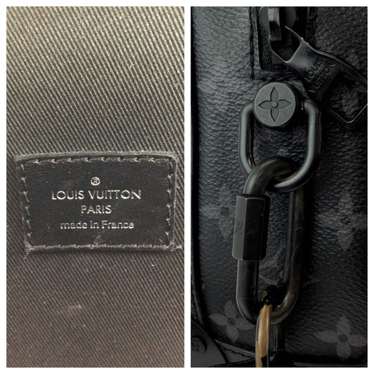 LOUIS VUITTON Shoulder Bag M44730 PVC Black Black Metal Chain Shoulder Bag Pochette Monogram Eclipse Soft Trunk mens Used Authentic