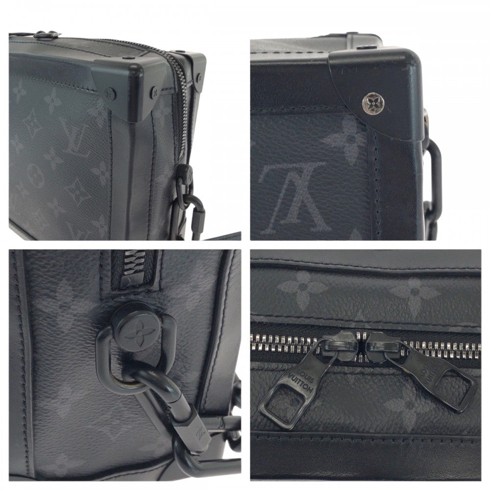 LOUIS VUITTON Shoulder Bag M44730 PVC Black Black Metal Chain Shoulder Bag Pochette Monogram Eclipse Soft Trunk mens Used Authentic