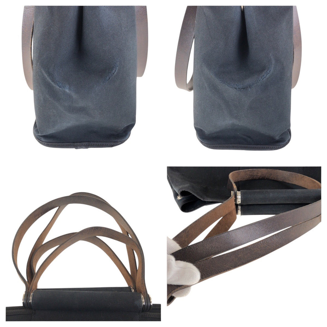 HERMES Tote Bag canvas black Kavac Elan PM