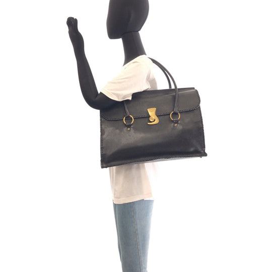 GUCCI Business bag 106232 leather Black GoldMetal Business bag Briefcase Unisex Women Used Authentic