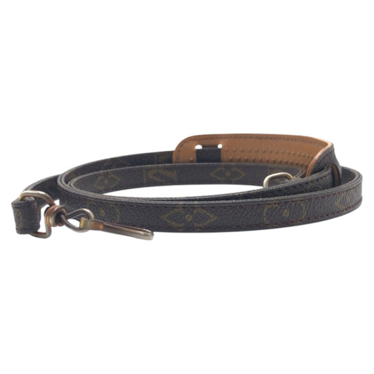 LOUIS VUITTON Shoulder strap leather Brown Shoulder strap unisex Monogram Women Used Authentic