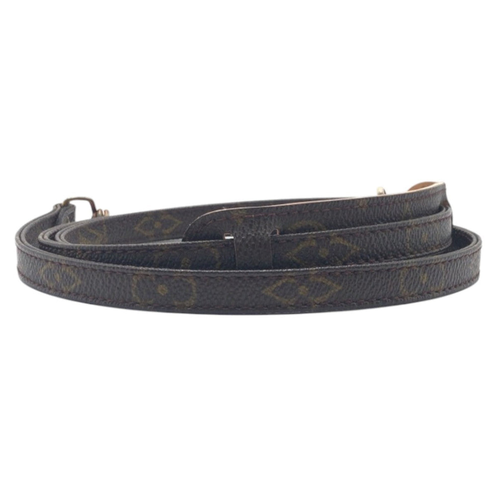 LOUIS VUITTON Shoulder strap leather Brown Shoulder strap unisex Monogram Women Used Authentic