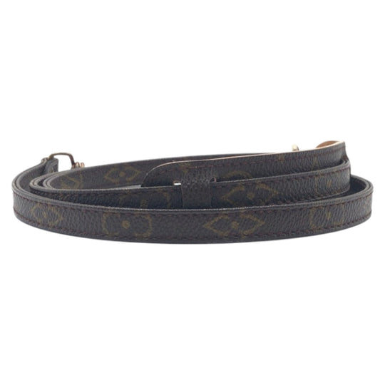 LOUIS VUITTON Shoulder strap leather Brown Shoulder strap unisex Monogram Women Used Authentic