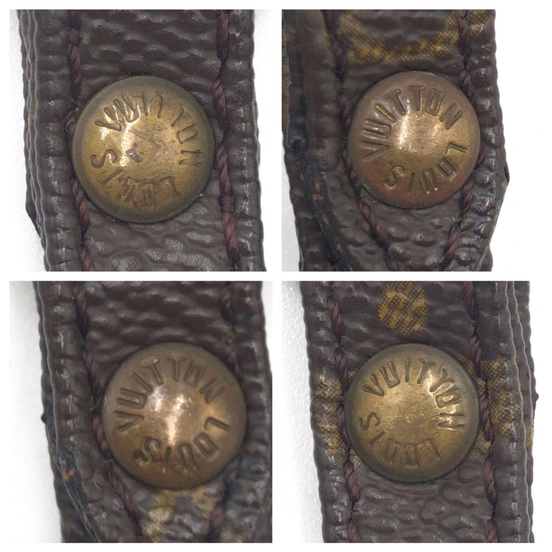 LOUIS VUITTON Shoulder strap leather Brown Shoulder strap unisex Monogram Women Used Authentic