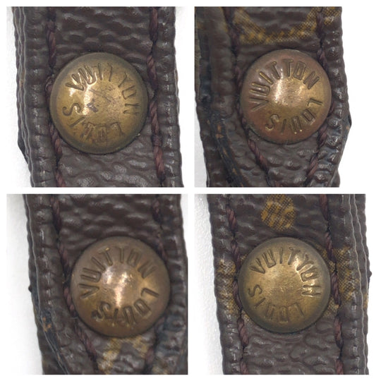LOUIS VUITTON Shoulder strap leather Brown Shoulder strap unisex Monogram Women Used Authentic