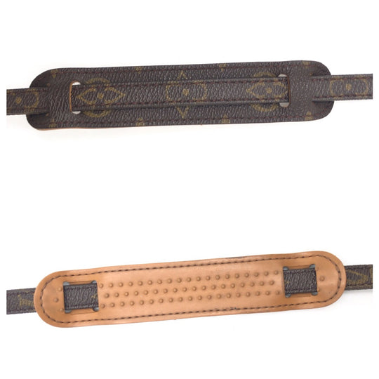 LOUIS VUITTON Shoulder strap leather Brown Shoulder strap unisex Monogram Women Used Authentic