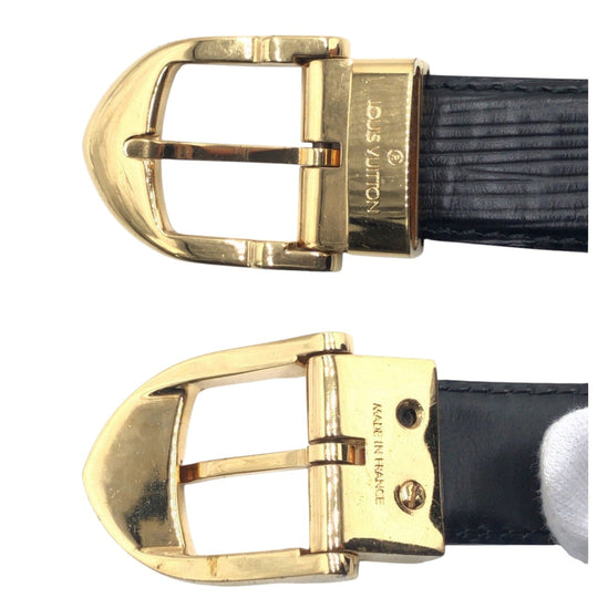 LOUIS VUITTON belt Epi Leather black Epi Saintur