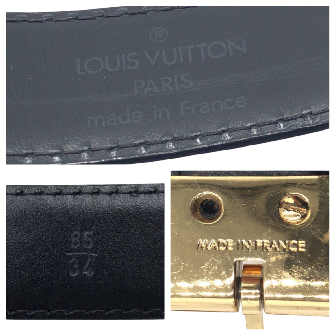 LOUIS VUITTON belt Epi Leather black Epi Saintur