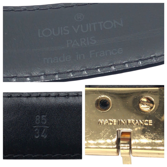 LOUIS VUITTON belt Epi Leather black Epi Saintur