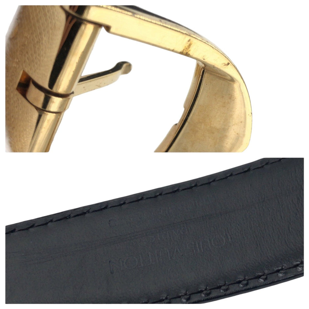 LOUIS VUITTON belt Epi Leather black Epi Saintur